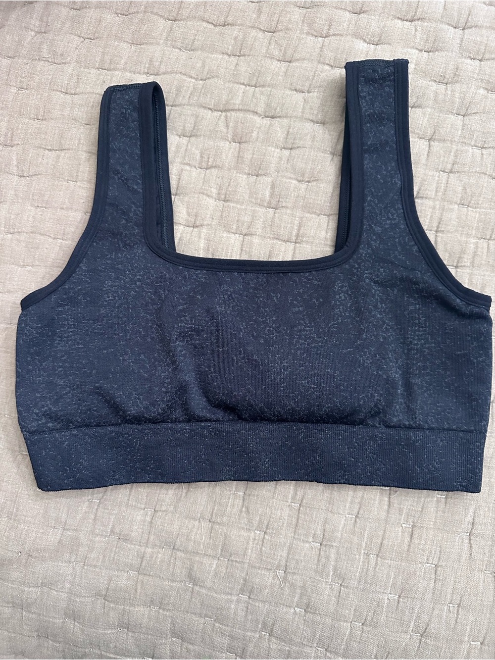 Gymshark Adapt Fleck Seamless Sports Bra Black Smokey Grey M